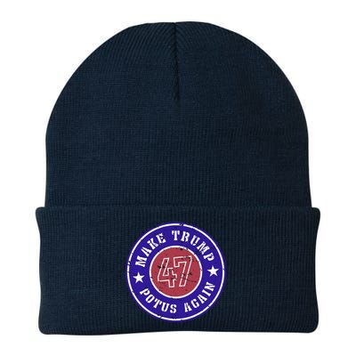 Make Trump Potus Again 47 Back And Front Knit Cap Winter Beanie