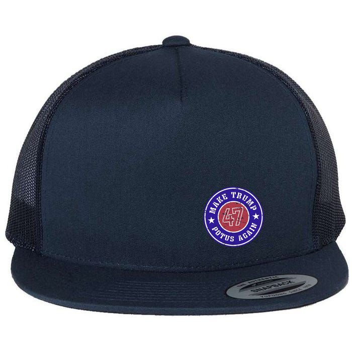 Make Trump Potus Again 47 Back And Front Flatbill Hat