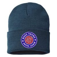 Make Trump Potus Again 47 Back And Front Sustainable Knit Beanie