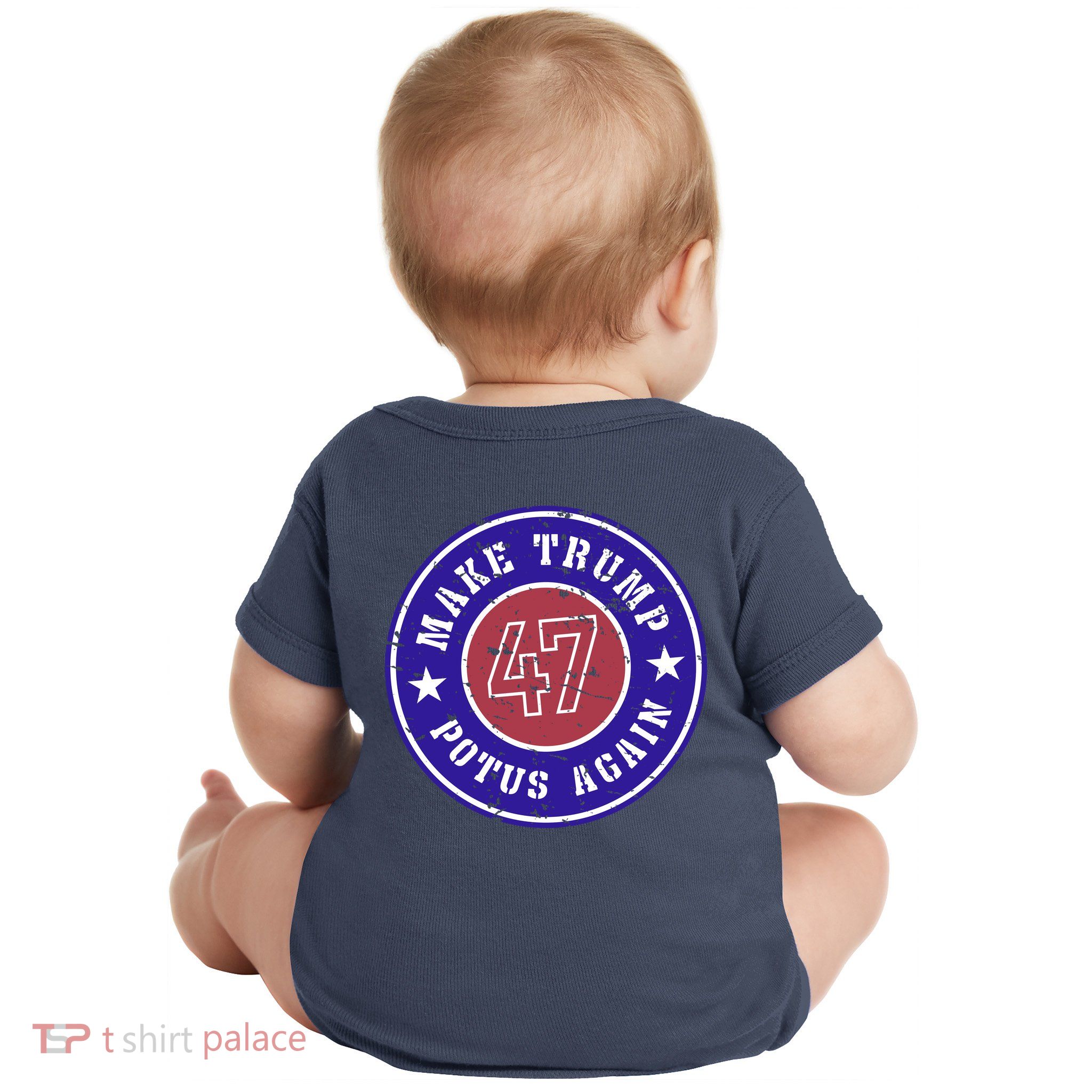 Make Trump Potus Again 47 Back And Front Baby Bodysuit