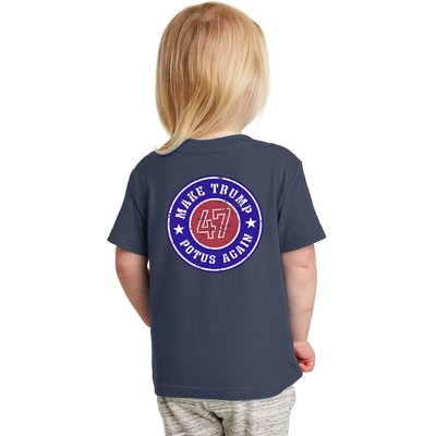 Make Trump Potus Again 47 Back And Front Toddler T-Shirt