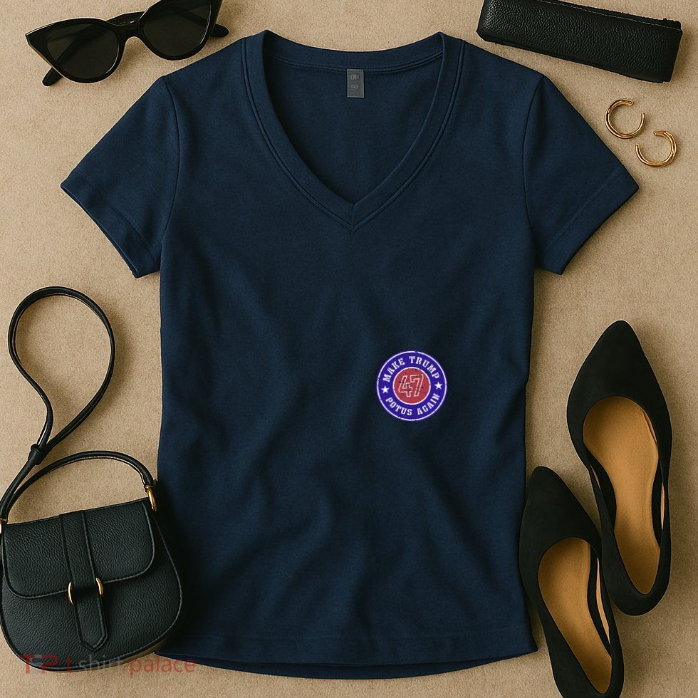 Make Trump Potus Again 47 Back And Front Women's V-Neck T-Shirt
