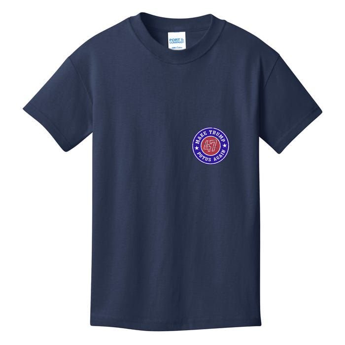 Make Trump Potus Again 47 Back And Front Kids T-Shirt