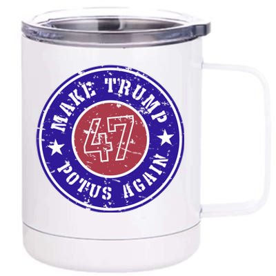 Make Trump Potus Again 47 Back And Front 12 oz Stainless Steel Tumbler Cup