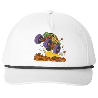 Monster Truck Pumpkin Patch Snapback Five-Panel Rope Hat