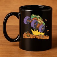 Monster Truck Pumpkin Patch 11oz C Handle Ceramic Mug