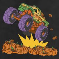 Monster Truck Pumpkin Patch 11oz C Handle Ceramic Mug