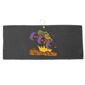 Monster Truck Pumpkin Patch Large Microfiber Waffle Golf Towel