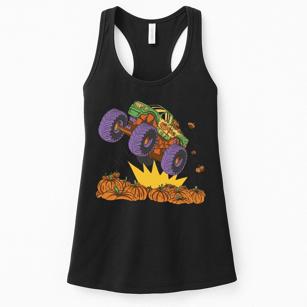 Monster Truck Pumpkin Patch Womens Tank Top
