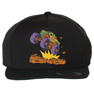 Monster Truck Pumpkin Patch Wool Snapback Cap