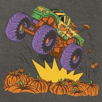 Monster Truck Pumpkin Patch Cotton Canvas Backpack