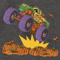 Monster Truck Pumpkin Patch Vector Backpack