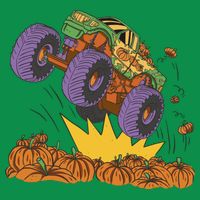 Monster Truck Pumpkin Patch Button