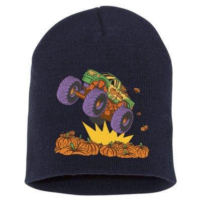 Monster Truck Pumpkin Patch Short Acrylic Beanie