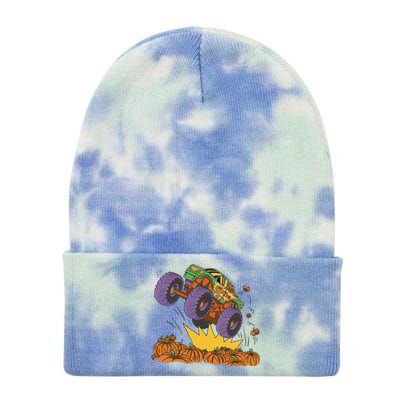 Monster Truck Pumpkin Patch Tie Dye 12in Knit Beanie