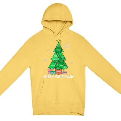 Math Teacher Polygon Christmas Tree Geometry Merry Christmas Premium Pullover Hoodie