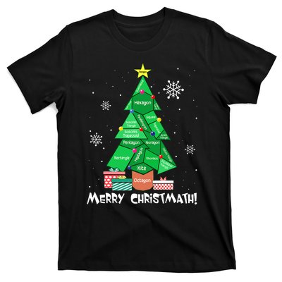 Math Teacher Polygon Christmas Tree Geometry Merry Christmas T-Shirt