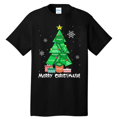 Math Teacher Polygon Christmas Tree Geometry Merry Christmas Tall T-Shirt