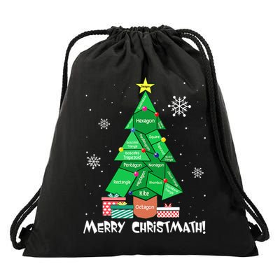 Math Teacher Polygon Christmas Tree Geometry Merry Christmas Drawstring Bag
