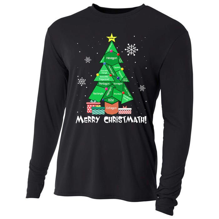 Math Teacher Polygon Christmas Tree Geometry Merry Christmas Cooling Performance Long Sleeve Crew