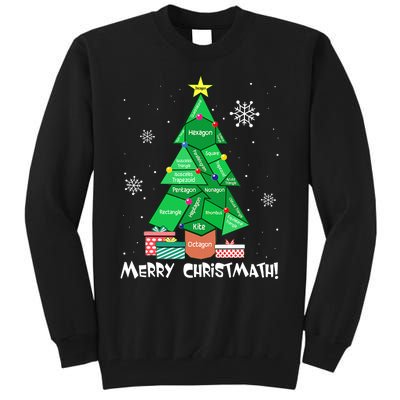 Math Teacher Polygon Christmas Tree Geometry Merry Christmas Tall Sweatshirt