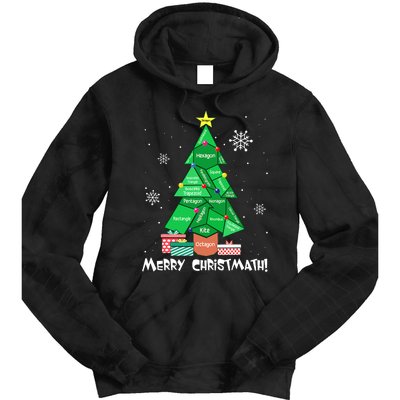 Math Teacher Polygon Christmas Tree Geometry Merry Christmas Tie Dye Hoodie