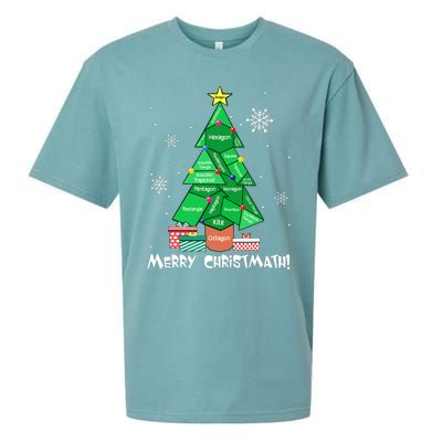 Math Teacher Polygon Christmas Tree Geometry Merry Christmas Sueded Cloud Jersey T-Shirt