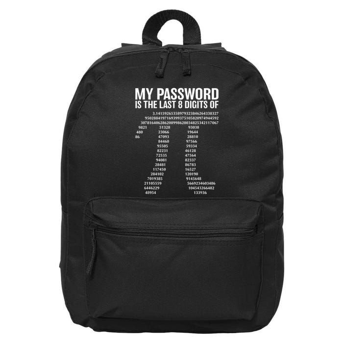 Math Teacher Pi Symbol Science Student For Pi Day Math Geek 16 in Basic Backpack
