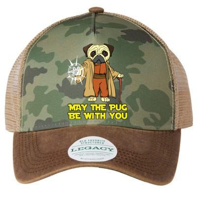 May The Pug Be With You Funny Gift For Dog Lover Legacy Tie Dye Trucker Hat