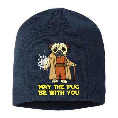 May The Pug Be With You Funny Gift For Dog Lover Sustainable Beanie