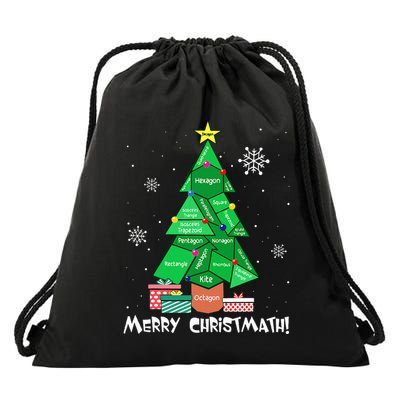 Math Teacher Polygon Christmas Tree Geometry Merry Christmas Drawstring Bag