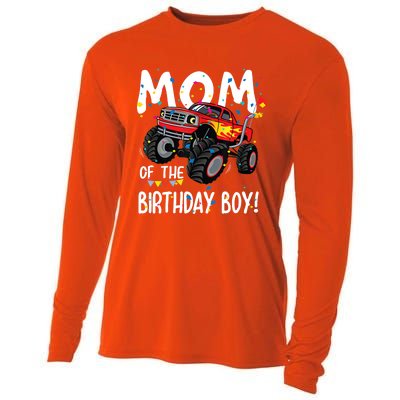 Monster Truck Party Mom Of Birthday Boy Gift Cooling Performance Long Sleeve Crew