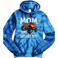 Monster Truck Party Mom Of Birthday Boy Gift Tie Dye Hoodie