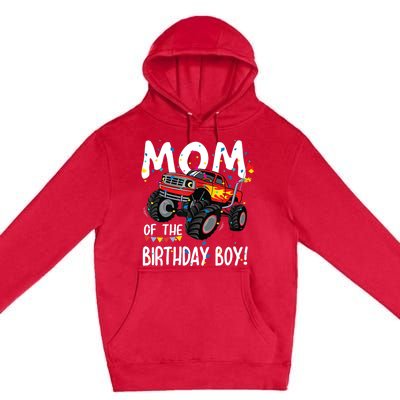 Monster Truck Party Mom Of Birthday Boy Gift Premium Pullover Hoodie