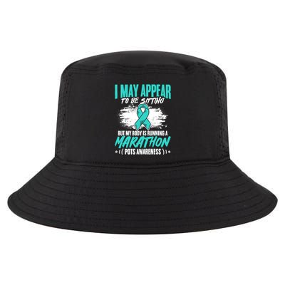 Marathon Turquoise Pots Awareness Dysautonomia Awareness Cool Gift Cool Comfort Performance Bucket Hat