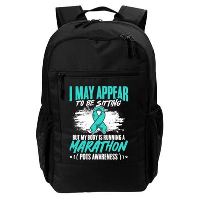 Marathon Turquoise Pots Awareness Dysautonomia Awareness Cool Gift Backpack