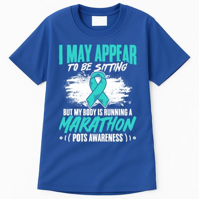 Marathon Turquoise Pots Awareness Dysautonomia Awareness Cool Gift Tall T-Shirt