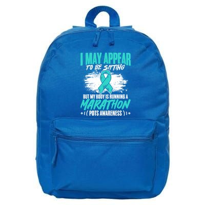 Marathon Turquoise Pots Awareness Dysautonomia Awareness Cool Gift 16 in Basic Backpack