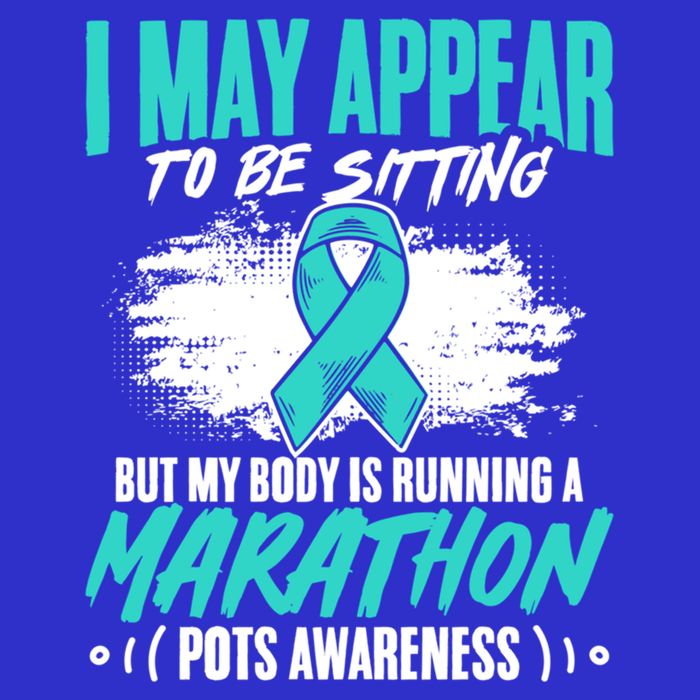 Marathon Turquoise Pots Awareness Dysautonomia Awareness Cool Gift Baby Bodysuit
