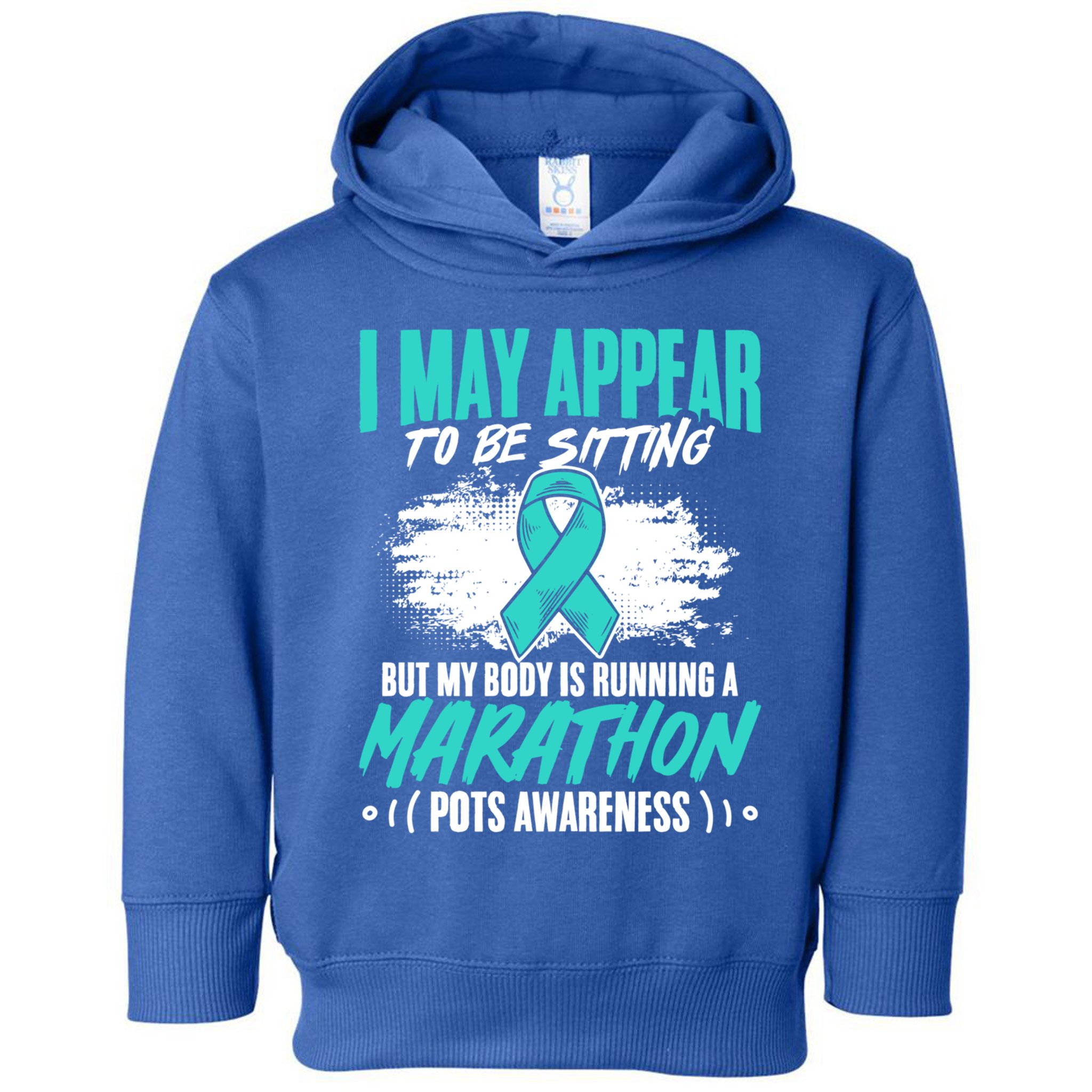 Marathon Turquoise Pots Awareness Dysautonomia Awareness Cool Gift Toddler Hoodie