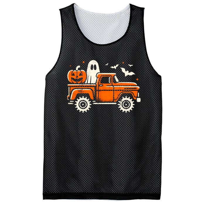 Monster Truck Pumpkin Ghost Halloween Mesh Reversible Basketball Jersey Tank