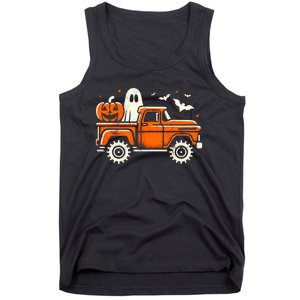 Monster Truck Pumpkin Ghost Halloween Tank Top