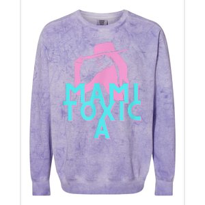 Mami ToxicA Pink With Aqua Colorblast Crewneck Sweatshirt