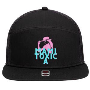 Mami ToxicA Pink With Aqua 7 Panel Mesh Trucker Snapback Hat