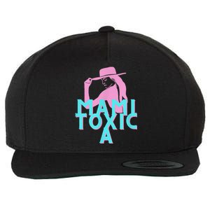 Mami ToxicA Pink With Aqua Wool Snapback Cap