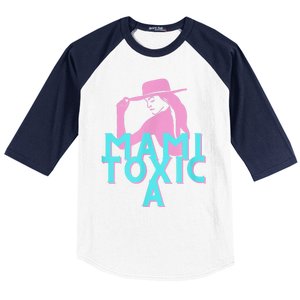 Mami ToxicA Pink With Aqua Baseball Sleeve Shirt