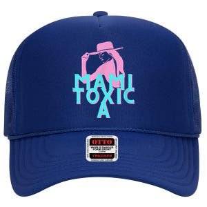 Mami ToxicA Pink With Aqua High Crown Mesh Back Trucker Hat