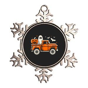 Monster Truck Pumpkin Ghost Halloween Metallic Star Ornament