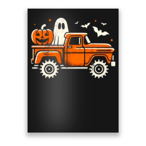 Monster Truck Pumpkin Ghost Halloween Poster