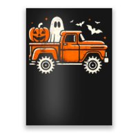 Monster Truck Pumpkin Ghost Halloween Poster